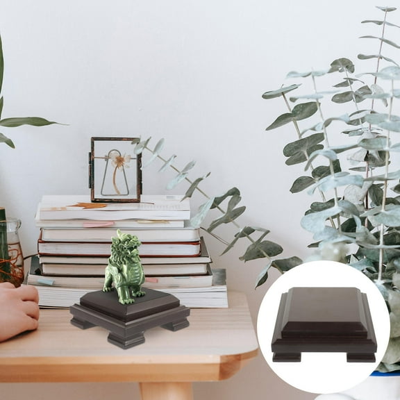 OUNONA Square Wooden Display Base Small Wood Base Teapot Base Vase Stand Fish Tank Base