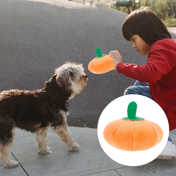 OUNONA Squeakers For Dog Toys Plush Orange With Chew Function 1Set