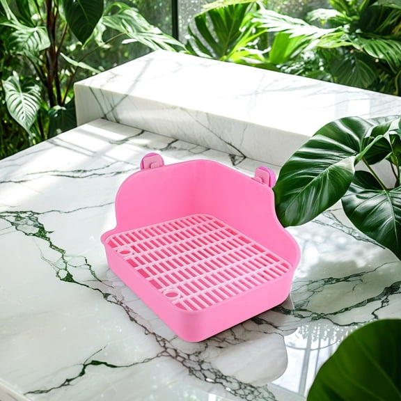 OUNONA Stain Resistant Small Animal Potty Plastic Pink Potty Trainer for Living Room 1Set