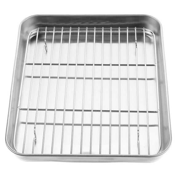 OUNONA 1Set Non Stick Baking Sheet and Wire Rack Set for Baking and Food Serving