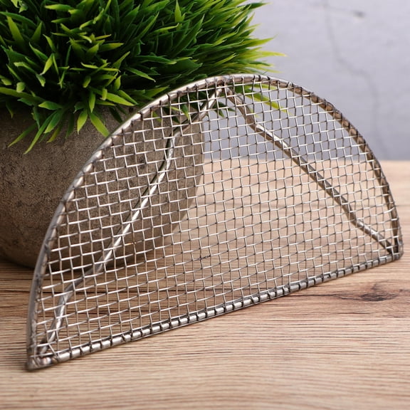 OUNONA Portable Stainless Steel Half-Moon Grill with Detachable Parts for Outdoor Camping, Backyard BBQ, Tailgating, and Picnic Use