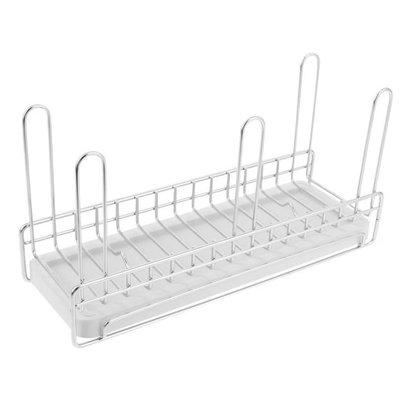 OUNONA 304 Stainless Steel Kitchen Cup Rack with Powerful Draining and Sleek Plated Silver Finish for Countertop