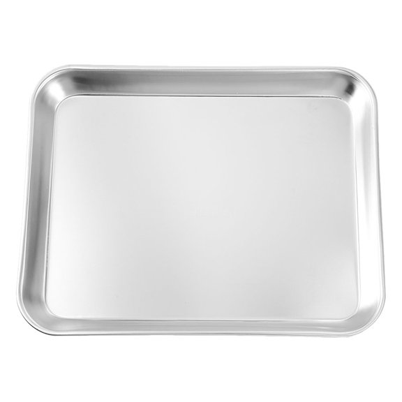OUNONA Stainless Steel Serving Tray for Buffet, Snacks, Desserts, Appetizers, Meat Dishes, Party, Kitchen & Catering Use