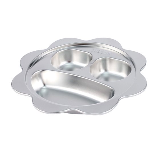 OUNONA Stainless Steel Divided Food Plate with Separate Partitions for Storage and Balanced Meal Serving