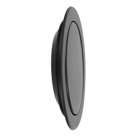 OUNONA Black Stainless Steel Swing Trash Can Lid for Kitchen Countertop, Space-Saving Embedded Design, and Stylish