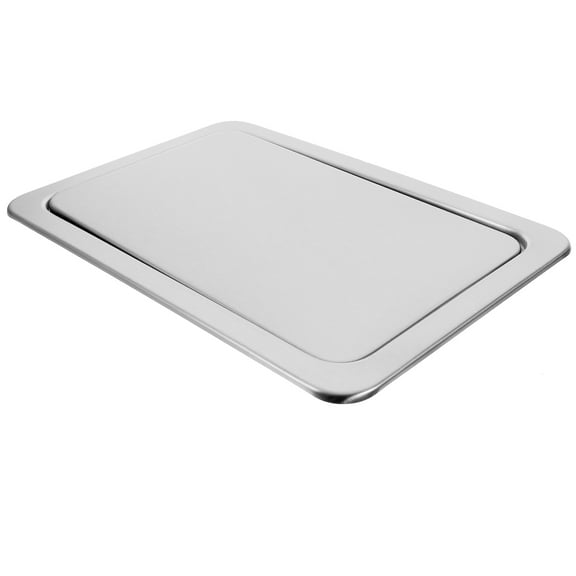 OUNONA Stainless Steel Embedded Trash Bin Lid for Protection Silver Suitable for Small Spaces