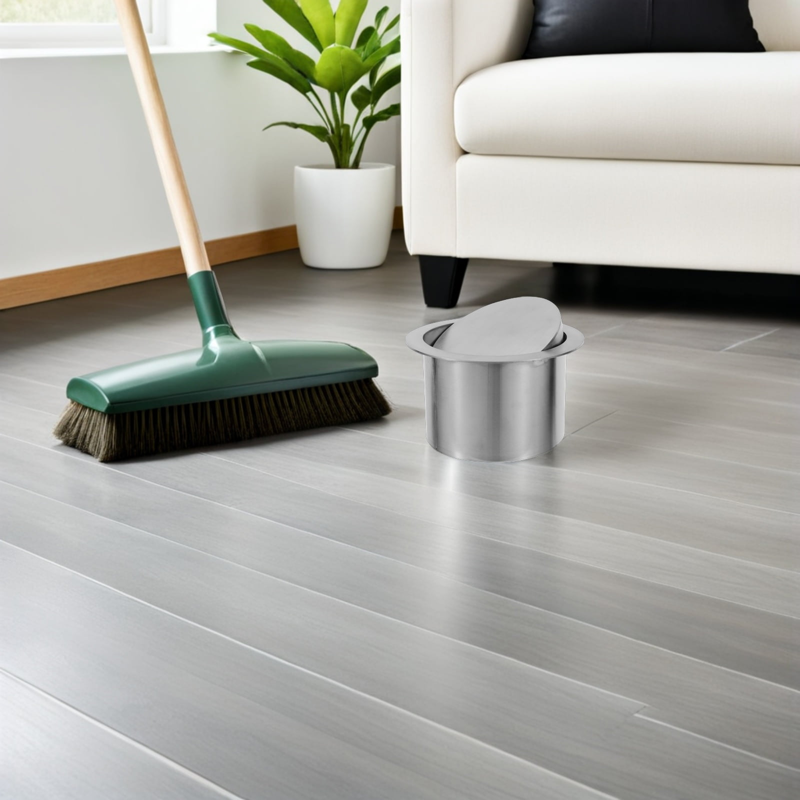 OUNONA Stainless Steel Trash Can Lid with Silent Close for Countertop ...