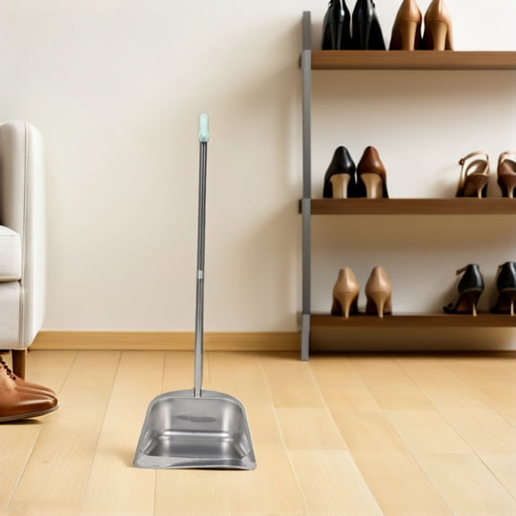 OUNONA Ergonomic Stainless Steel Dustpan for Indoor Cleaning with Removable Design