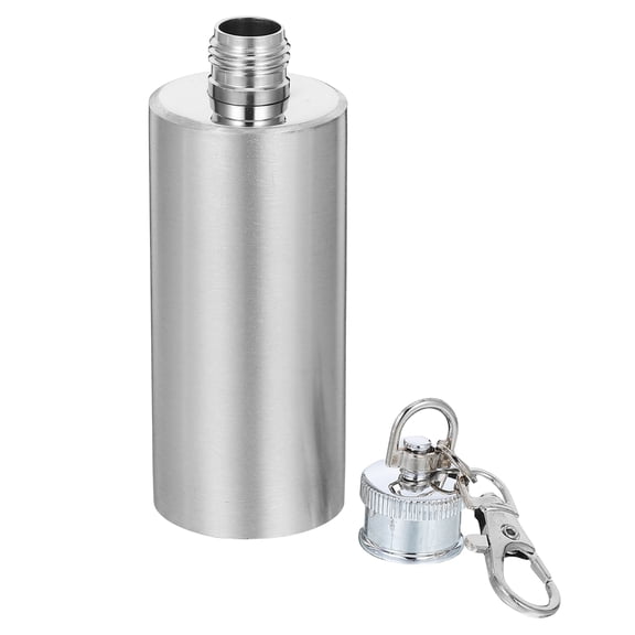 OUNONA Compact Tiny Flask Keychain in Plated Stainless Steel, Mini Bottle for Convenient Storage