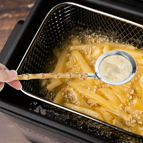 WEAVILUX Stainless Steel Skimmer Ladle Colander Spoon 1Set