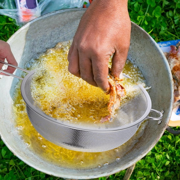 OUNONA Stainless Steel Kitchen Colander Rectangular Strainer for Washing and Draining Vegetables and Fruits, 1 Set