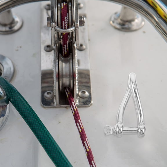 OUNONA Heavy Duty Stainless Steel Marine Swivel Shackle with Screw Pin for Sailboat Rigging and Anchor Applications