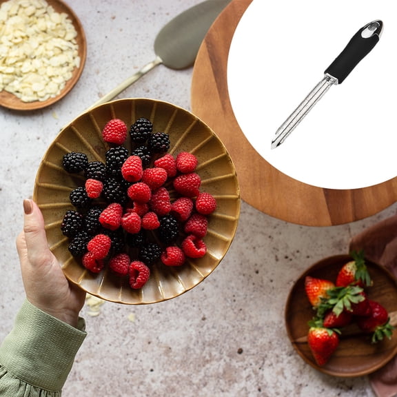 DRAFIDEEP Pepper Core Remover Silver 1Set 9.3X1.4X0.8In