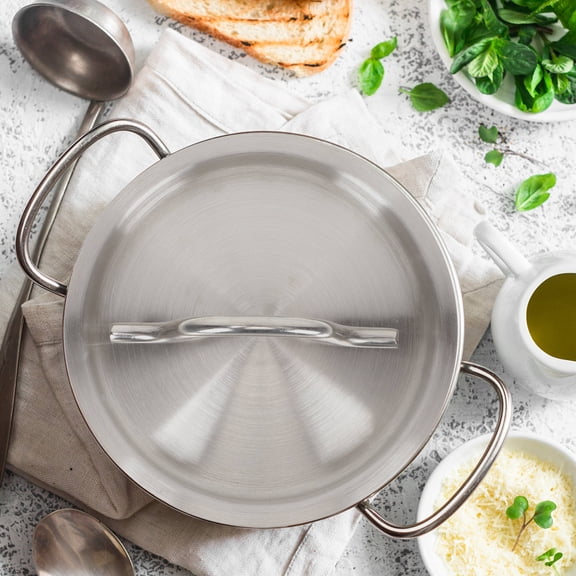 OUNONA Stainless Steel Lid for Seasoning Pot, Spill-Proof Design, Plated Cover for Kitchen and Home Use
