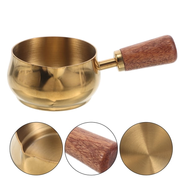 OUNONA Stainless Steel Sauce Cup With Handle Small Serving Bowls Condiment Cup For Measuring Serving Sauces Coffee Cream Milk Soy 60ml