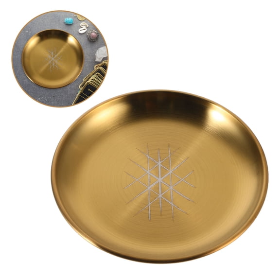 OUNONA Stainless Steel Serving Tray for Jewelry Trinkets and Gemstones Home Decorative Tray Aesthetic Tray for Living Room Office and Vanity Table