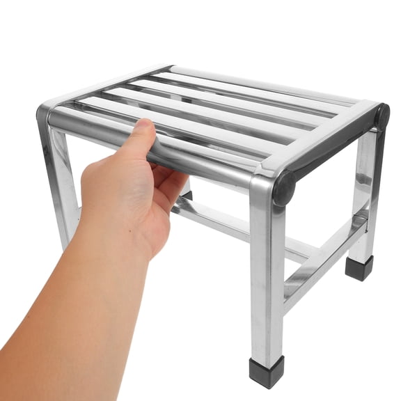 OUNONA Stainless Steel Shower Stool Small Waterproof Bathroom Bench Seat for Seniors and Adults