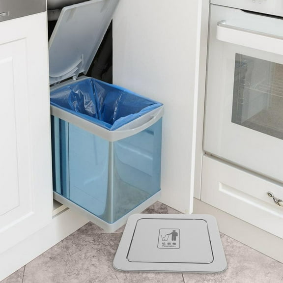 OUNONA Stainless Steel Swing Trash Can Lid with Flap Cover for Home Kitchens Silver Square