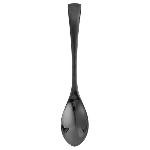 OUNONA Stainless Steel Tableware Plating Titanium Mirror Surface Simple Tableware for Home Hotel Store (Black Teaspoon)