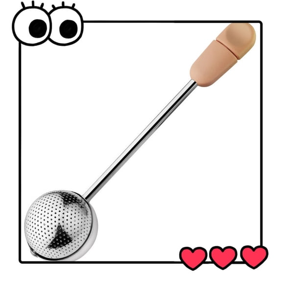 OUNONA Stainless Steel Tea Infuser with Long Handle and Fine Mesh for Loose Leaf Tea Brewing Pink 1 Pc