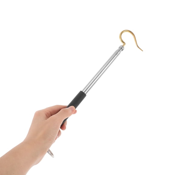 OUNONA Adjustable Stainless Steel Telescopic Hanging Rod with Ceiling Hook for Secure Birdcage Hanging and Mounting Support