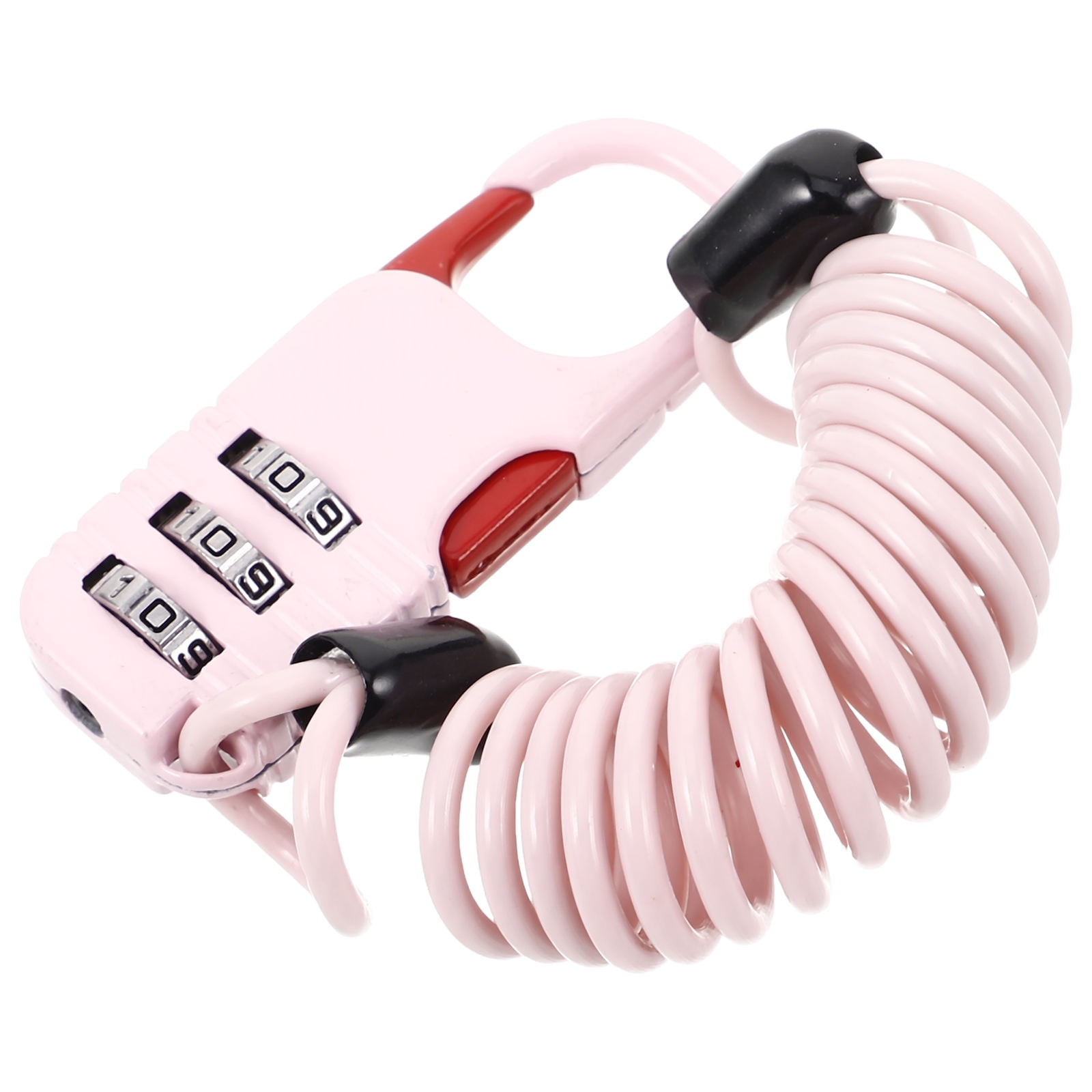 OUNONA Steel Cable Lock Mini Bike Lock with Resettable Combination Locks Chain Lock Scooter Locks Portable Helmet Lock for Motorcycles Bike Travel Use Pink