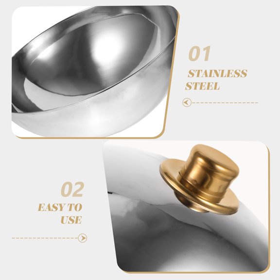 OUNONA Stainless Steel Dish Cover Dome for Serving Dishes, Food Freshness , Kitchen Plate Lid, 1 Set