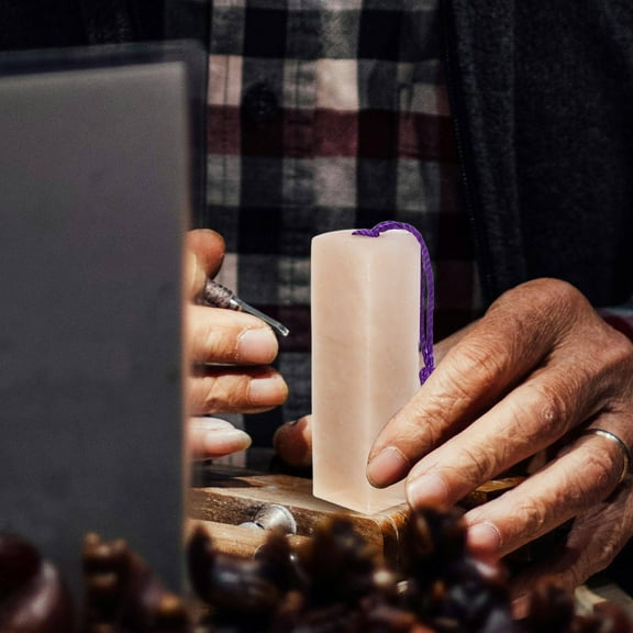 OUNONA Stone Stamp with Tassel for Engraving Chinese Seal Blank Stone Stamper Chinese Style Stamps Blank Stamper for Beginners