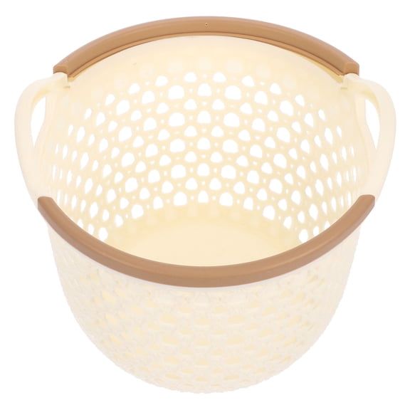 OUNONA Plastic Storage Basket in Beige for Desktop Sundries and Small Item Organization