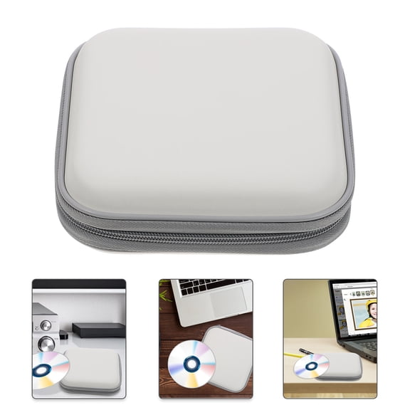 OUNONA Storage - DVD Case DVD Accessory 15.00X15.00X6.00CM White