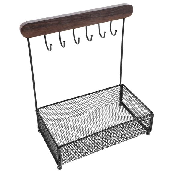 OUNONA Black Metal Storage Rack Shelf for Kitchen Organization, 1-Piece Shelving Unit for Home Storage