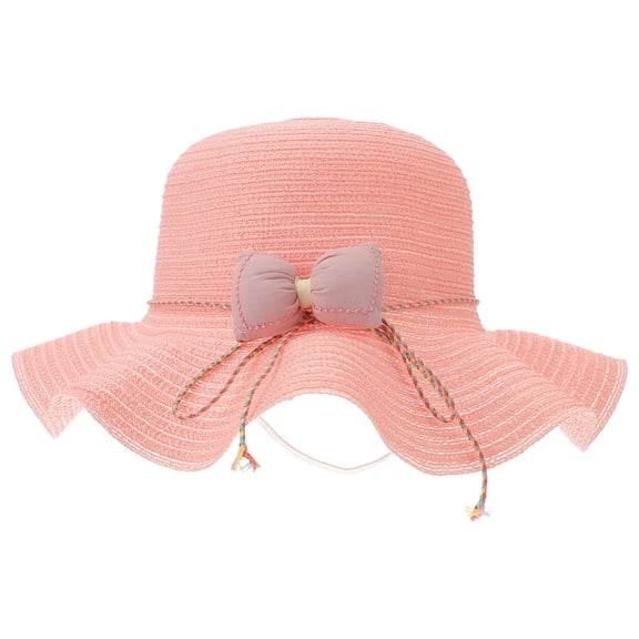 OUNONA Straw Hats Fashion Hat Little Kids Beach Hats Girls Summer Sun UV Protection Caps