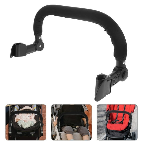OUNONA Universal Stroller Handlebar Arm Bar Black Sponge Plastic Adjustable Safety Enhancement 1Pack