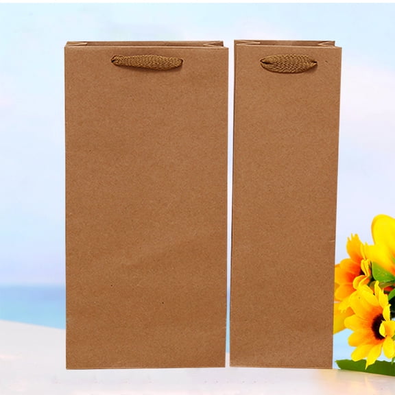 OUNONA Strong and Coffee Paper Bag for Packaging with Premium Material and Strong Handle 12pcs