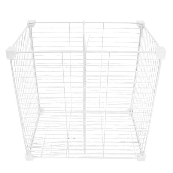 OUNONA Modular Metal Fridge Storage Divider White for Deep Freezer Flexible Compartment Organizer