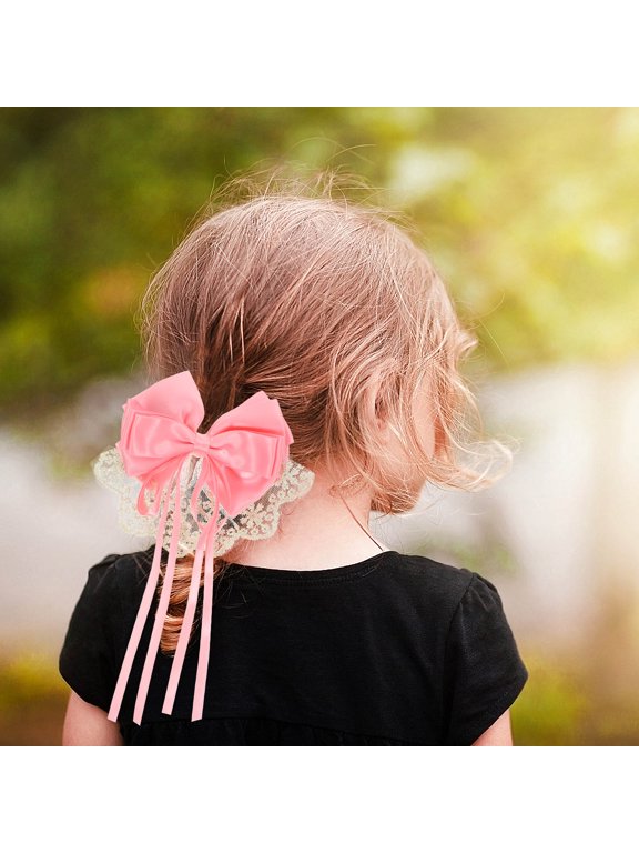 Elegant Pink Bow Hair Clip - Sturdy and Smooth for Party and Daily Use