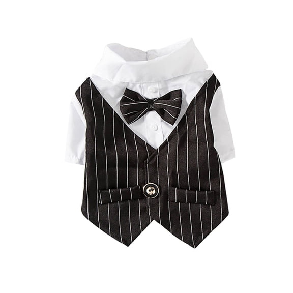 OUNONA Stylish Dog and Cat Dress Shirt, Wedding Party Spring Coat, Adorable Black Pet Clothes, Size XS for Small Pets