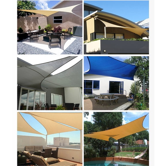 OUNONA Grey Quadrilateral Shade Sail Canopy with Curved Design for Backyard, Patio, Garden, and BBQ Areas