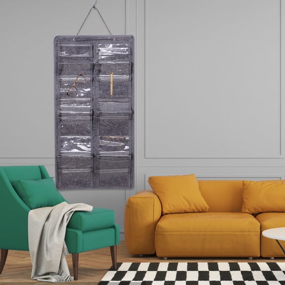 OUNONA Sunglasses Storage Box Large-capacity Bags Wall Hanging Organizer Grey