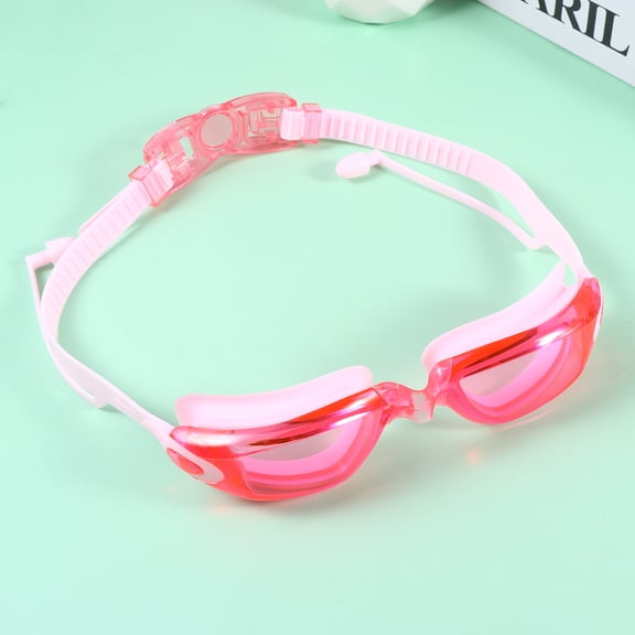 OUNONA Swimming Glasses Waterproof Anti Fog Round Swim Goggles Red for Underwater Set