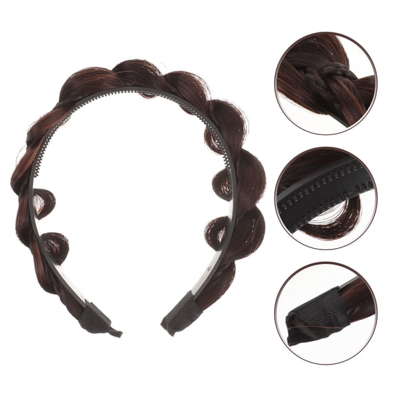 OUNONA Brown Synthetic Hair Headband, Stylish Hair Hoop for Daily Wear, Parties, Sports and Outdoor Activities