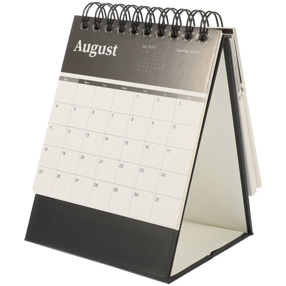 OUNONA  Tabletop Calendar Daily Use Monthly Office Desk Notepad Mini