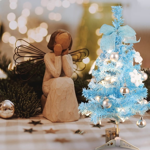 OUNONA Tabletop Tree with Lights Mini Christmas Tree PVC Glowing Party 1 Set