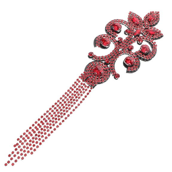 OUNONA Vintage Red Rhinestone Tassel Shoulder Accessory for Weddings, Parties, Special Events, and Formal Occasions