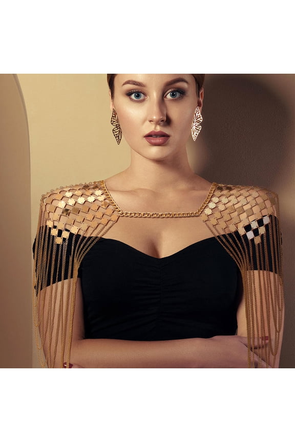 Women's Elegant Tassel Shoulder Chain Jewelry 1-Pack Stylish Accessory for Dinner Parties and Special Events