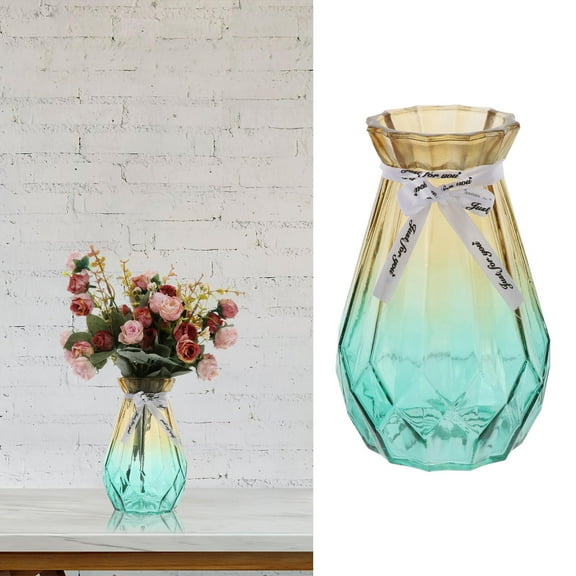 OUNONA Teal Gradient Color Vase Festival Exhibition Decoration