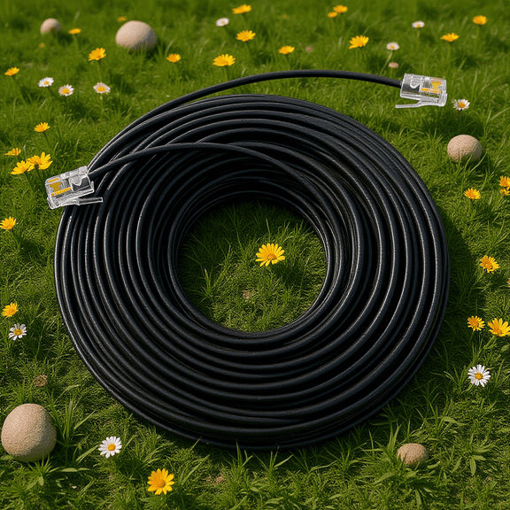 OUNONA Black Telephone Extension Cable with RJ11 Plug for Home Landline Phones, Distance Use, and Connection
