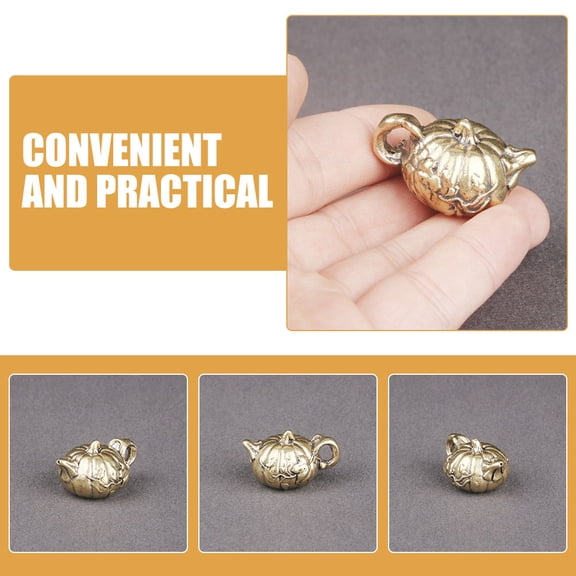 OUNONA Mini Brass Tea Kettle Decorative Desktop Ornament with Craftsmanship for Restaurant and Home Display