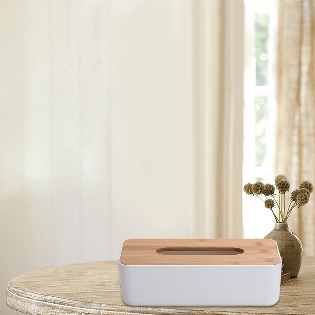 Tissue 4box OUNONA Tissue Storage Box, White Rectangular Tissue Cover for Office ...