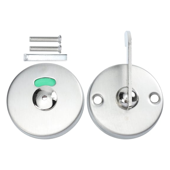 NUOLUX Public Toilet Door Lock Plated Silver Indicator with Red Green Visual Occupied Vacant Signal